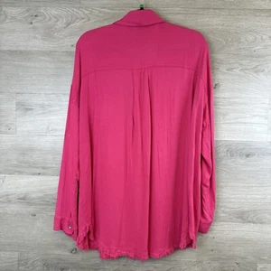 White Birch Damen Bluse mit Knopfleiste Extra Large Langarm Riegelärmel Hot Pink - Bild 1 von 11