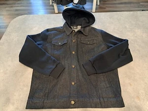 Original Deluxe Supply Hooded Black Jean Denim Jacket Men’s Med Battle Vest 🔥 - Bild 1 von 8