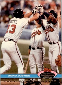 1992 Topps Stadium Club Dome #97 David Justice Atlanta Braves - Picture 1 of 2