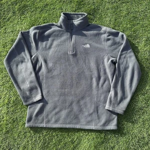The North Face Pullover Uomo Taglia XL 1/4 Zip Pile Waffle Maglia Maglione Grigio - Foto 1 di 9