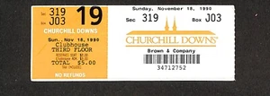 NOVEMBER 18, 1990 CHURCHILL DOWNS FULL TICKET BREEDER'S CUP HANDICAP - Picture 1 of 2