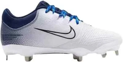 Nike Hyperdiamond 4 PRO Metal Softball Cleats White Navy Womens Choose Your Size - Image 1 of 4