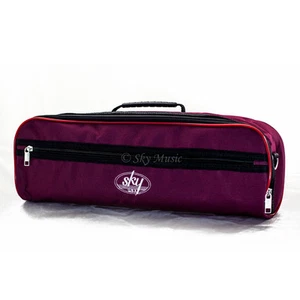 *GREAT GIFT* Padded Flute CASE COVER w Side Pocket/Strap Burgundy Color - Picture 1 of 2