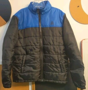 Reebok Black/Blue Puffer Style Boys Jacket Sz L 14-16 - Picture 1 of 10