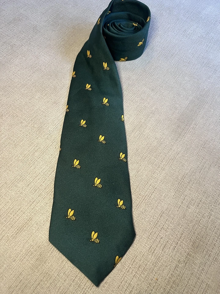 Corbata Pick-Smith Ltd para hombre talla única verde motivo abeja Locust Valley NY Preppy Foto 1 de 4