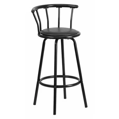 Flash Furniture Swivel Barstool,Mtl,Crown Back,Blk Seat YB-Y-J909-KD-GG Flash - Image 1 of 4