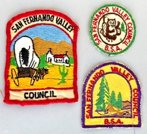SAN FERNANDO VALLEY COUNCIL  3 PATCHES  w/ Scarce 1950's Round Beaver AFFORDABLE - Picture 1 of 7