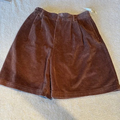 Shorts de veludo feminino tamanho P 14 Coldwater Creek FEITO NOS EUA marrom chocolate novo com etiquetas - Imagem 1 de 4