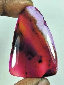 89Cts. Dyed Onyx Agate Fancy Shape Cabochon Loose Gemstone 32X49MM - Picture 1 of 9