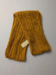 Michael Kors Pointelle Infinity Schal mit Zopfmuster Ringelblume Gelb Neu mit Etikett - Bild 1 von 7