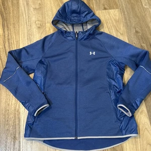 Under Armour Storm JACKET Mens XL Blue Cold Gear Hoodie Fleece Lined - Picture 1 of 9