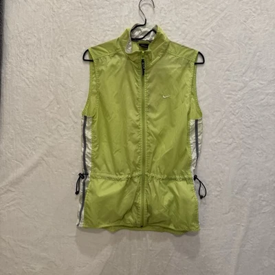 Colete corta-vento verde feminino Nike com fecho de zíper tamanho médio Y2k vintage anos 90 - Imagem 1 de 4
