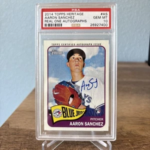 2014 Topps Heritage REAL ONE AUTOGRAPHS Aaron Sanchez RC Blue Jays PSA 10 - Picture 1 of 2
