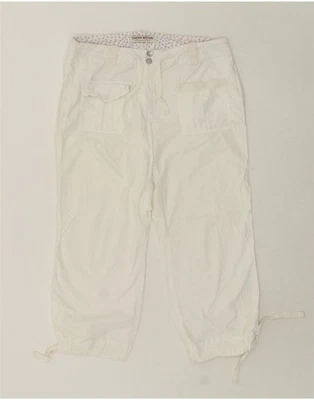 THINK PINK Damen Straight Capri Hose W32 L24 Weiß Baumwolle BE05 - Bild 1 von 4