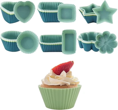 Silikon Muffinform Antihaft Backformen 24 Stück spülmaschinenfest vielseitig - Bild 1 von 4