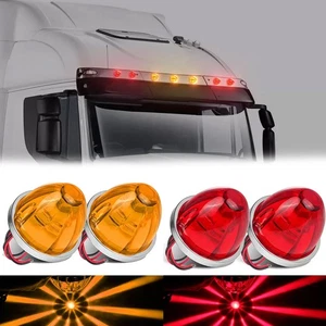 Red+Amber LED Watermelon Light Truck Trailer Side Clearance Marker Lamp 12V24V - Picture 1 of 38