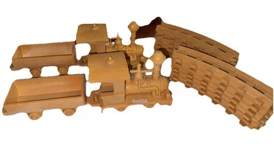 Vintage LIONEL Happy Huff-N-Puff 1970s HH&P Toy Push Train Set Resin w 12 Tracks - Image 1 of 4