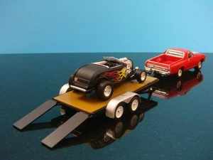 Tandem Axle Flatbed Trailer Car Hauler w/Ramps 1/64 Scale Limited Edition N - Picture 1 of 8