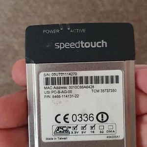 SpeedTouch PCMCIA 11Mbps Wireless LAN WiFi PC Card USI PC-B-AG-00 8466-114131-22 - Picture 1 of 3