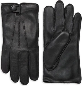 UGG Tech Gloves Metisse Tabbed Vent Leather Black Size Medium or XL New $95 - Picture 1 of 18