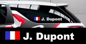 2 X NOM PILOTE + DRAPEAU RALLYE COURSE AUTOCOLLANT STICKER (004) - Imagen 1 de 1