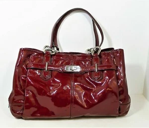 Coach F17855 Chelsea Burgundy Patent Leather Jayden Carryall MSRP $378 - B3 - Picture 1 of 9