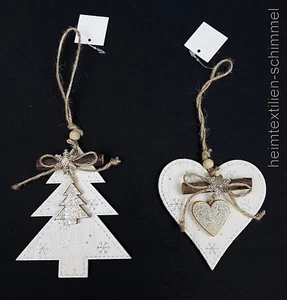 Christbaumschmuck Weihnachtsschmuck Fensterbild Baumschmuck Behang Holzdeko 2er - Bild 1 von 3