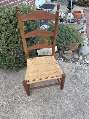 Amish Shaker Style Chair Ladder Back Rush Woven Seat 35x18x15 - Image 1 of 4
