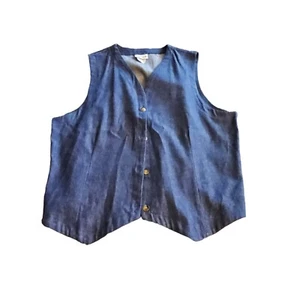 Bonworth Vintage Sleeveless Cotton Tank Top Size L Button Up Vest - Picture 1 of 3