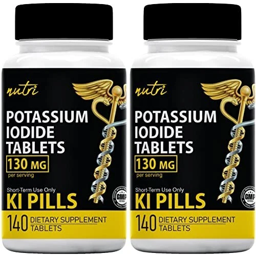 Potassium + Iodide Tablets Radiation 130 mg (2 Pack) - (280 Tablets) EXP 2033 - Image 1 of 4