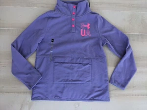 Under Armour Youth Girls XL Purple Fleece 1/2 Snap Pullover Jacket Top NWT  - Picture 1 of 6