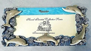 DOLPHINS (5) SWIMMING Photo FRAME 12 x 5" (9 x4 photo) Ceramic - Picture 1 of 8