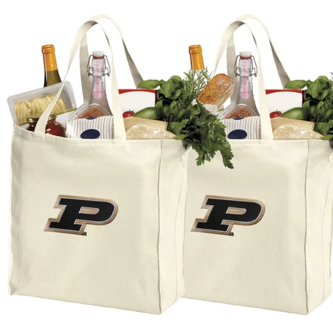 Purdue Shopping Bags Grocery Bag 2 PC SET 100% NATURAL COTTON! Cover