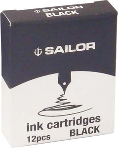 Sailor Jentle Black Ink Cartridge 12 Count (Pack of 1), - Picture 1 of 8