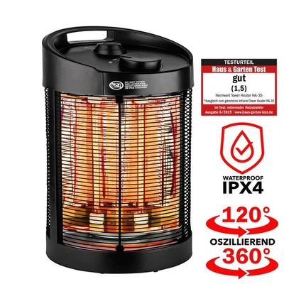 HEIMWERT Infrarot Heizstrahler Terrasse 700 W 360 Grad Infrarotheizung elektrisch