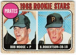 1968 Bob Moose - Bob Robertson Topps Pittsburgh Pirates RC Stars pequeño pliegue - Imagen 1 de 2