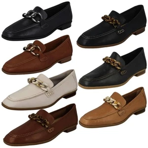 Mujer Clarks Cuero Suave Punta Cuadrada Mocasines Estilo Smart Zapatos: Sarafyna - Picture 1 of 55