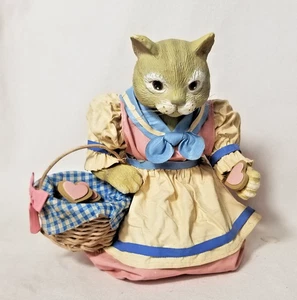 Volkskunst Katze mit Herz Korb Valentinstag Liebe Handarbeit Deko Midwest Cannon Falls - Bild 1 von 10