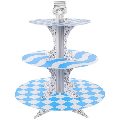 Cupcake Stand Theme Party Decorated Paper Multilayer Checked Cake Stand - image 1 of 4