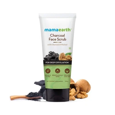 Mamaearth Charcoal Face Scrub for Oily and Normal skin for Deep Exfoliation 100g - Image 1 of 4