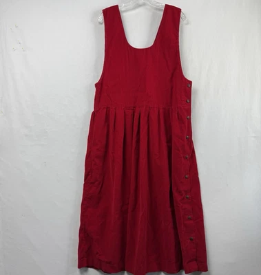 Vestido Vintage Bryn Connelly Talla 14 Pinwale Pana Rojo Vacaciones Retro Casa de Campo Foto 1 de 4