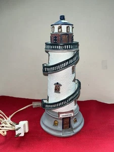 VTG 1995 10” CERAMIC HAVERFORD LIGHTHOUSE LAMP DOUBLE BULB INSERT CORD XEWAJ EUC - Picture 1 of 17