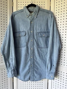 Eddie Bauer Herren S/M? Button Down Denim Chambray Hemd Long SLV - Bild 1 von 5