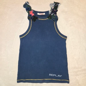 Replay vintage tank top with embroidered details blue, size XS - Picture 1 of 13