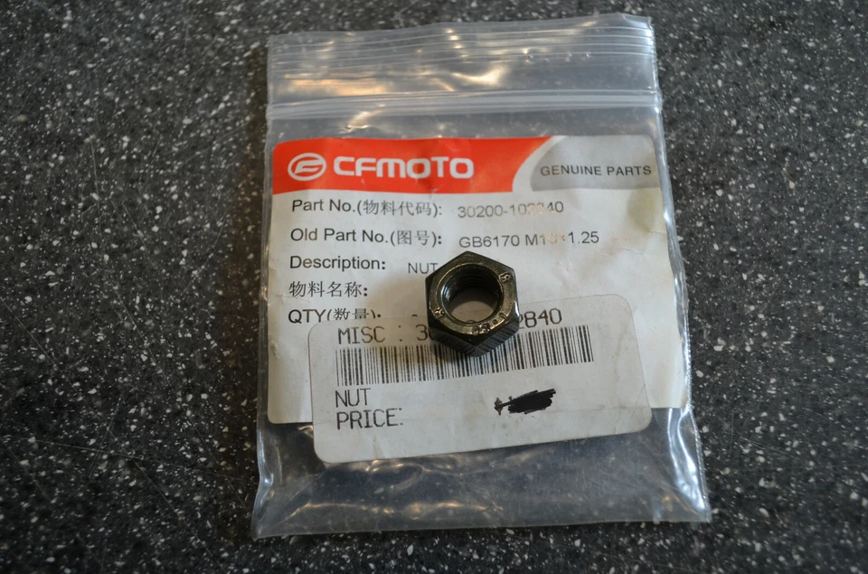 OEM CF MOTO NUT #30200-102840 2007-2016 ZFORCE UFORCE X5 Z6-EX - Imagem 1 de 1