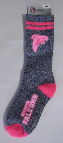 Atlanta Falcons Crew Socks Medium Size 5 to 10 Melange Pink Cover