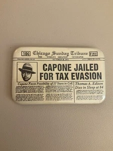 Capone Jailed For Tax Evasion Vintage Refrigerator Magnet - Picture 1 of 2