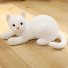 25cm Shorthair Cats Plush Doll Stuffed Lying Tabby Cat Plush Toys Lying White