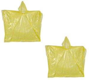 (2) Poncho de lluvia de emergencia amarillo transparente para supervivencia Doomsday EDC Pack Gear - Imagen 1 de 3