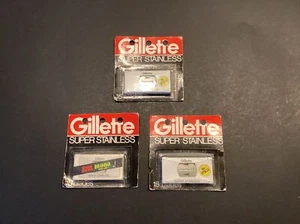 NEW NOS 3 Packs of 15 Gillette Razor Blades Super Stainless "The Spoiler" - Picture 1 of 5
